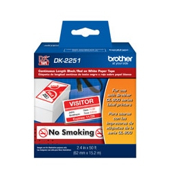 Brother DK-2251 cinta para impresora de etiquetas Negro y rojo sobre blanco Brother DK-2251 cinta para impresora de etiquetas Negro y rojo sobre blanco