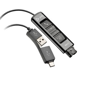 HP Poly Adaptador negro Poly DA85 USB a QD compatible con TAA HP Poly Adaptador negro Poly DA85 USB a QD compatible con TAA